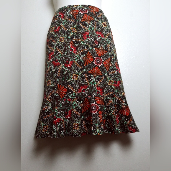 Fishtail Ketchup Skirt Hem Ruffle Women's Size M Abstract Paisley Sportswear - Picture 2 of 9